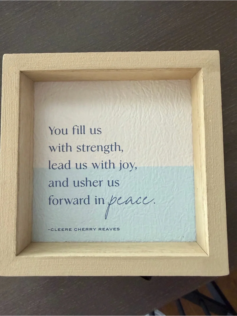 Inspirational Framed Wall Art - Blue and Natural